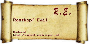 Roszkopf Emil névjegykártya