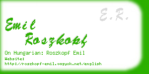 emil roszkopf business card